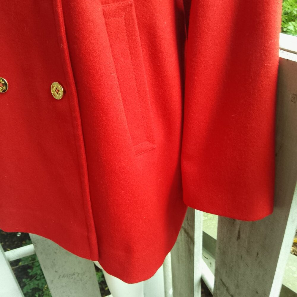 Pendleton Virgin Wool Double Breasted Red Blazer … - image 6